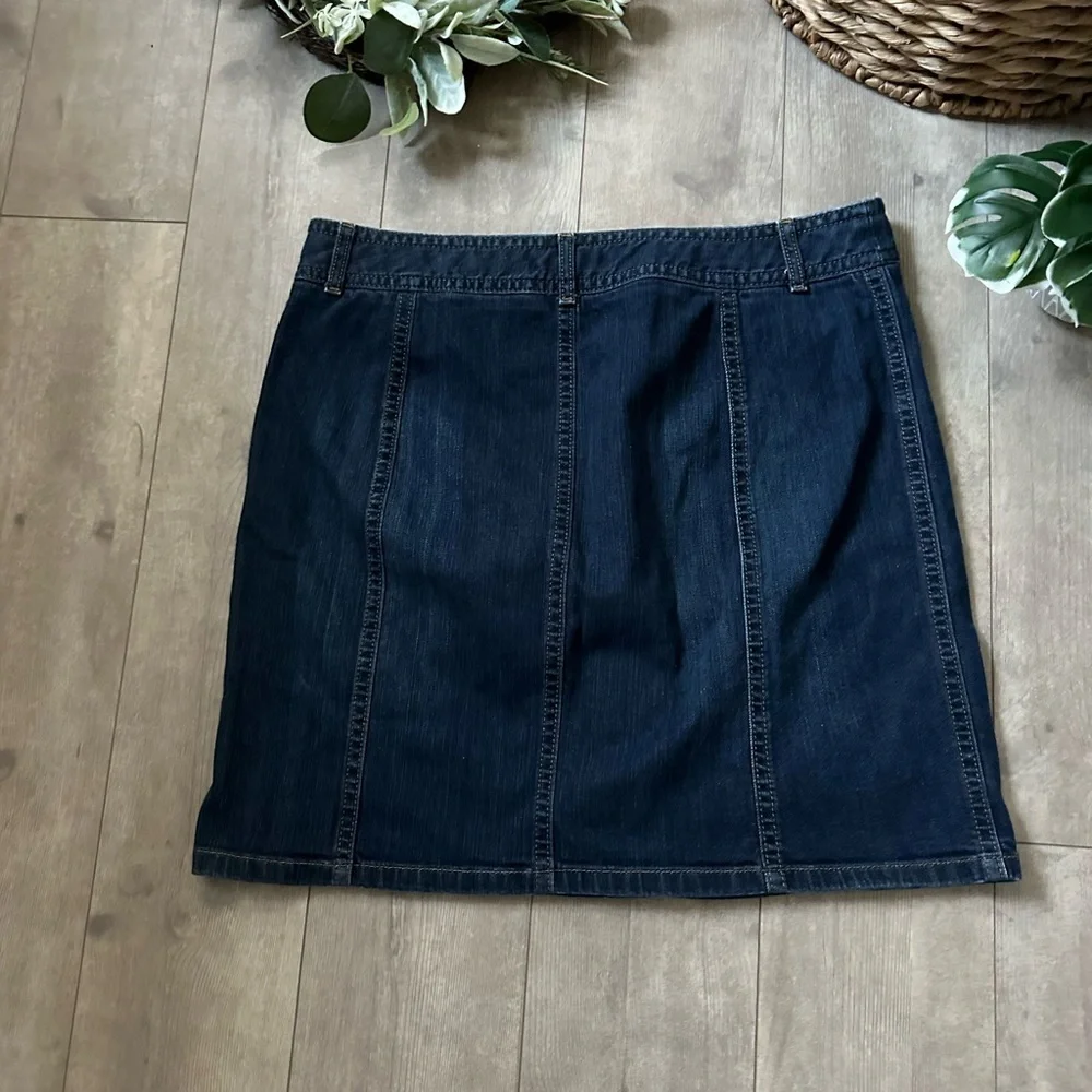 Y2K Ann Taylor Denim Button-Front Skirt Stretch